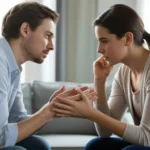 Emotional moment illustrating the meaning of propitiation in relationships