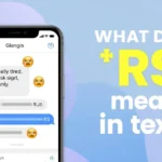 Smartphone chat showing “RS” as a reply meaning real talk or serious, illustrating its use in texting and casual online conversations.