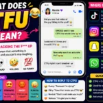 CTFU meaning infographic showing the slang abbreviation “CTFU” with a clean smartphone chat example, laughing emojis, social media platform icons, tone variations, and a simple explanation that CTFU means “Cracking The F*** Up” in texting and internet slang.