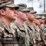 Group of soldiers standing in formation with text “Lone-soldiers meaning slang,” representing someone who feels isolated or alone within a group