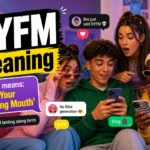 Gen Z friends reacting to a phone message explaining SYFM meaning as a viral texting slang term.