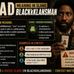 Illustration showing “Toad Meaning Slang Blackkklansman” with the slang term “TOAD” and its meanings displayed in colorful chat bubbles in a modern texting-style design.