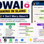 Minimalist featured image for “DWAI Meaning Slang” showing the acronym “DWAI” with clean text bubbles explaining its texting slang meanings, alongside expressive human reactions representing confusion, sarcasm, and casual online conversation.