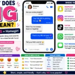 Illustrated infographic explaining the meaning of HG (Homegirl) in texting and social media, featuring a smartphone chat example, friendship-themed graphics, Snapchat, Instagram, TikTok, and WhatsApp icons, tone variations, reply suggestions, and tips on how HG is used in casual online conversations.