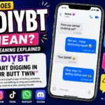 Colorful featured image illustrating the SDIYBT meaning ("Start Digging In Your Butt, Twin") with a smartphone chat screen, speech bubbles, internet slang icons, and social media symbols. The design highlights SDIYBT as a humorous texting abbreviation used in online conversations, Snapchat, TikTok, and messaging apps.