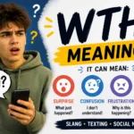"Featured image illustrating the meaning of WTH (What the Hell?) with a confused young person looking at a smartphone and the keyword 'WTH Meaning' alongside common interpretations such as surprise, confusion, frustration, and humorous reaction."
